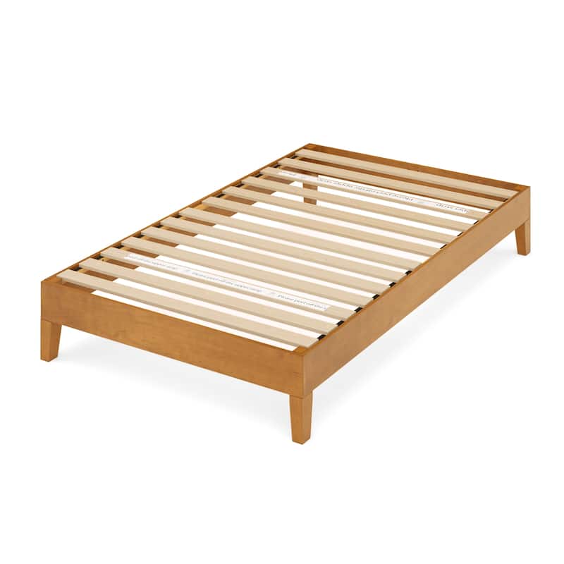 Priage by ZINUS Rustic Pine Wood Deluxe Platform Bed Frame