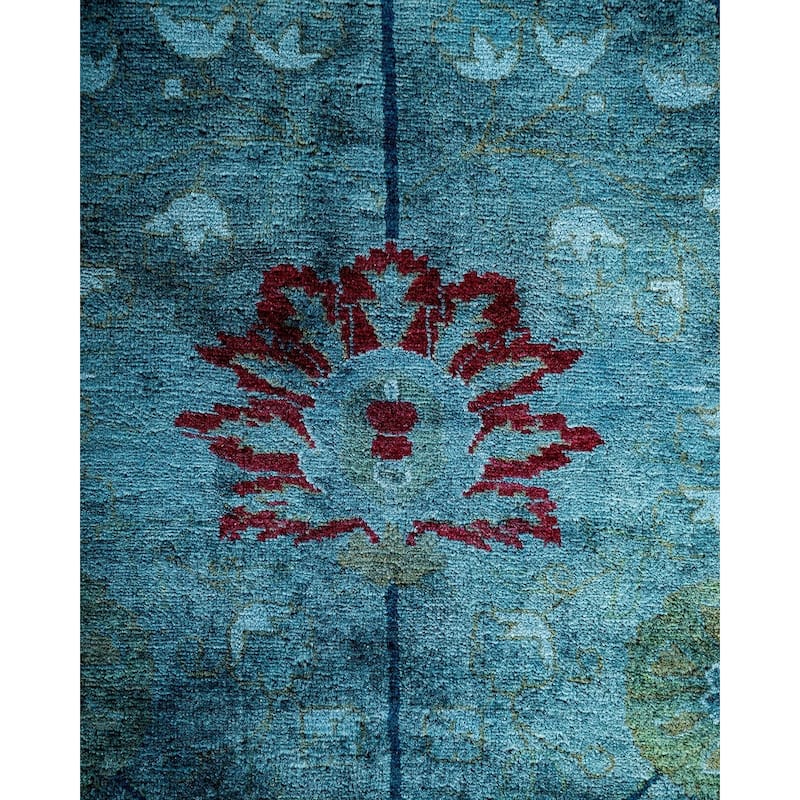 Overton Hand Knotted Wool Vintage Inspired Modern Contemporary Overdyed Gray Area Rug - 9' 3" x 11' 10"