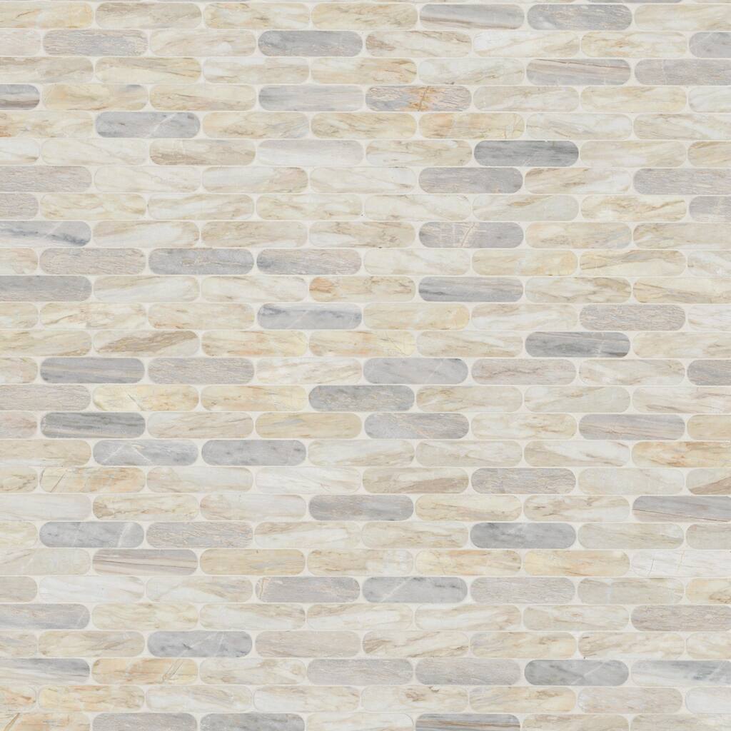 Ackland AKM-S-12X12ELP-CA 12" x 12" Marble Oval Floor and Wall Mosaic - Auralie