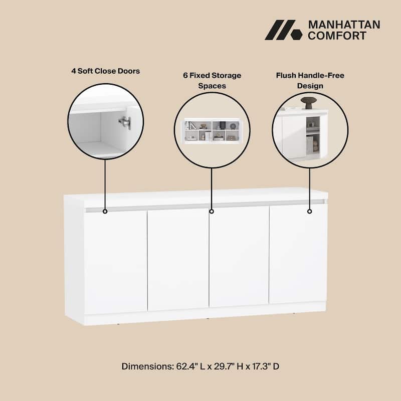 Manhattan Comfort Griffin Modern 6 Shelf Sideboard