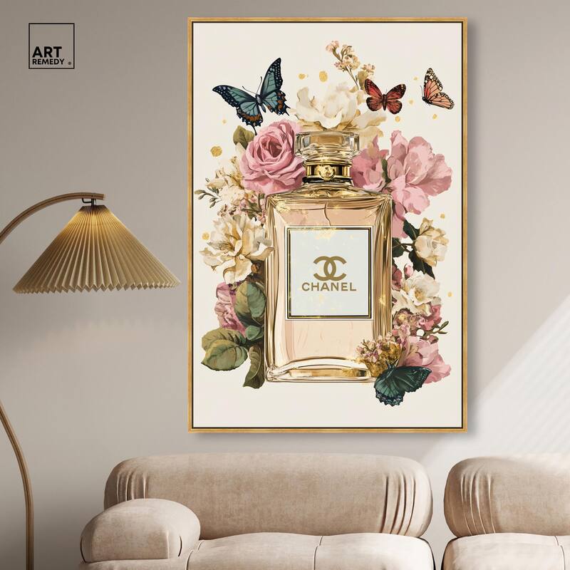 Glam Bloom Butterfly Perfume Canvas by Art Remedy