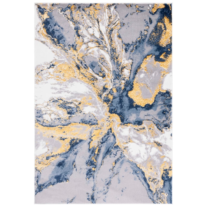 SAFAVIEH Amelia Gotha Modern & Contemporary Rug - 4' x 6' - Blue/Gold