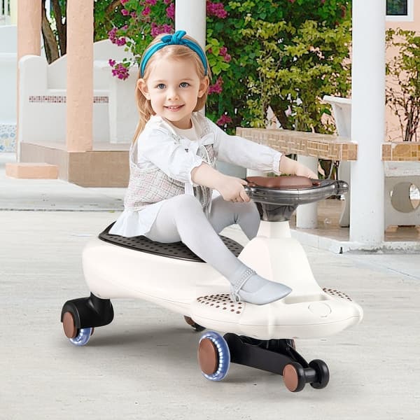 slide 2 of 20, Wiggle Car for Kids with Ergonomic Seat, Hauling Rope, and Storage - 29" x 13" x 15" Beige