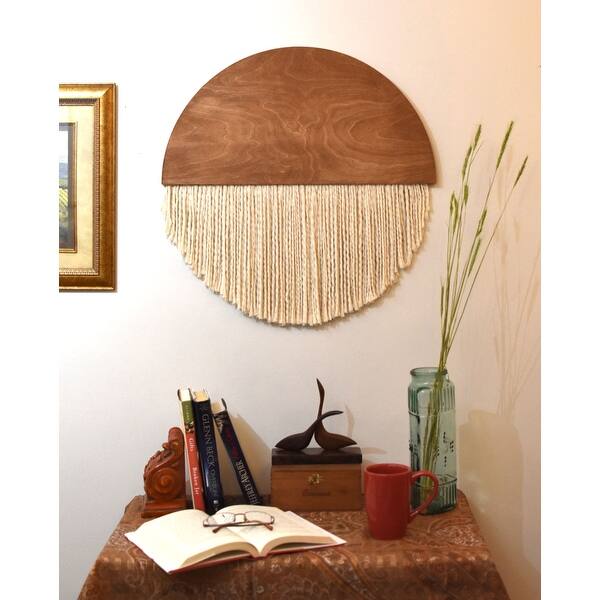 The Curated Nomad Wooden Round Fiber Art Wall Hanging On Sale Overstock 29297804