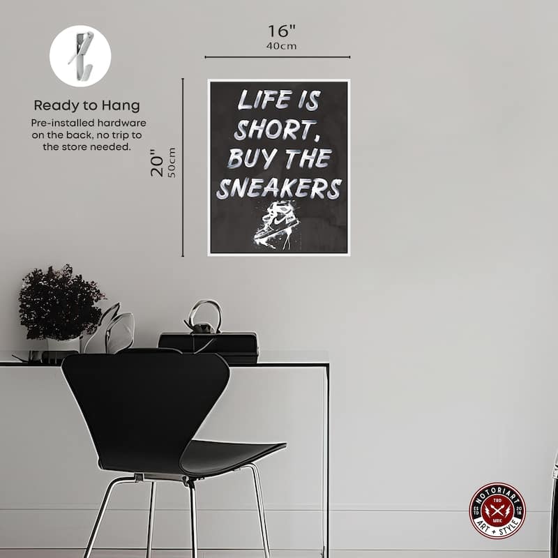 Notoriart Buy The Sneakers Framed Sneaker 1 Piece Canvas Wall Art