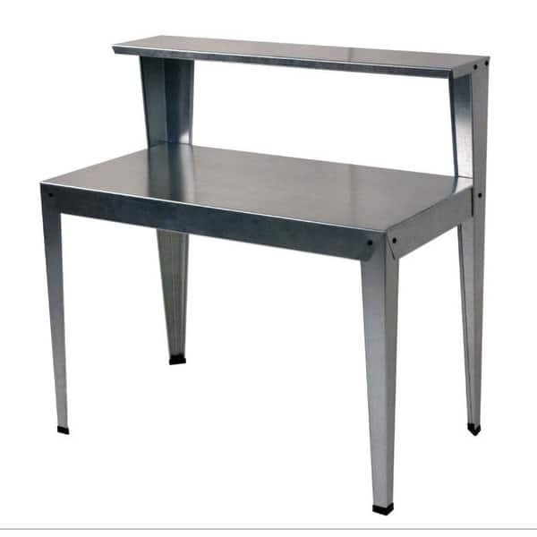 Outdoor Galvanized Metal Garden Bench Work Table Overstock 29084589