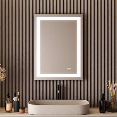 Wall Mounted LED Bathroom Mirror With Memory Function,Dimmable, Anti-Fog (Horizontal/Vertical)