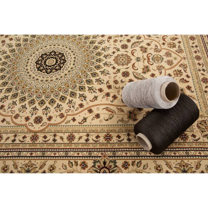 Izmir Collection Beige/Cream Transitional Floral/Botanical Area Rug
