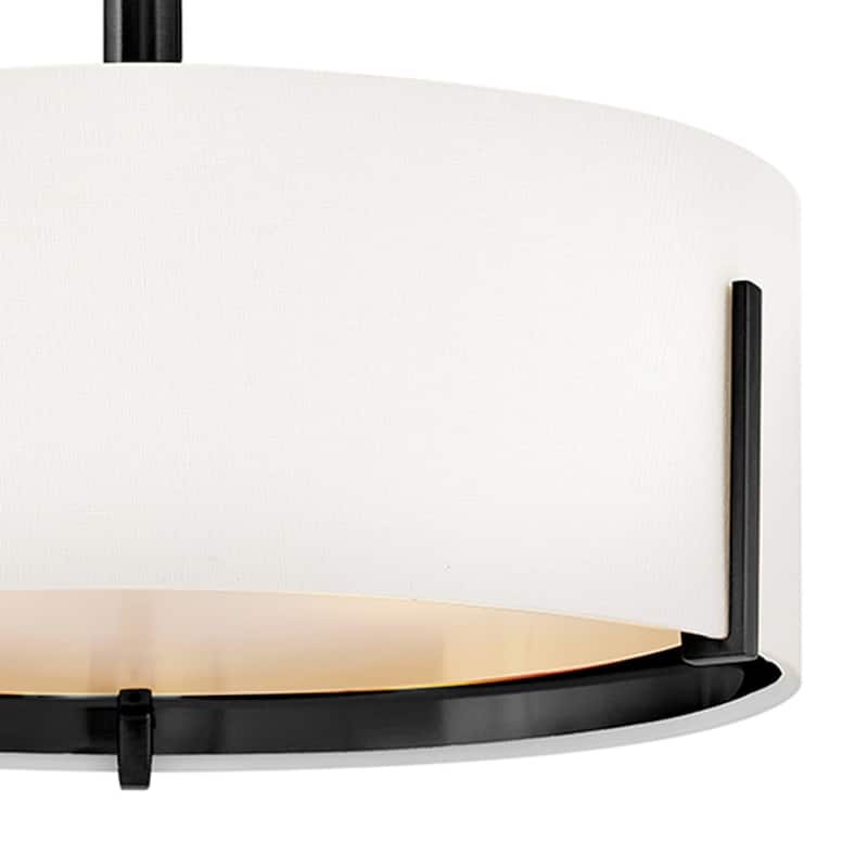 Hinkley Lighting 47571 Halle 3 Light 15" Wide Semi-Flush Drum Ceiling