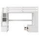 preview thumbnail 5 of 10, Full Size Loft Bed with Desk and Shelves, Two Built-in Drawers, Storage Staircase