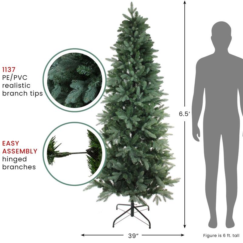 Slim Washington Frasier Fir Artificial Christmas Tree Unlit 6.5' - 6.5 Foot