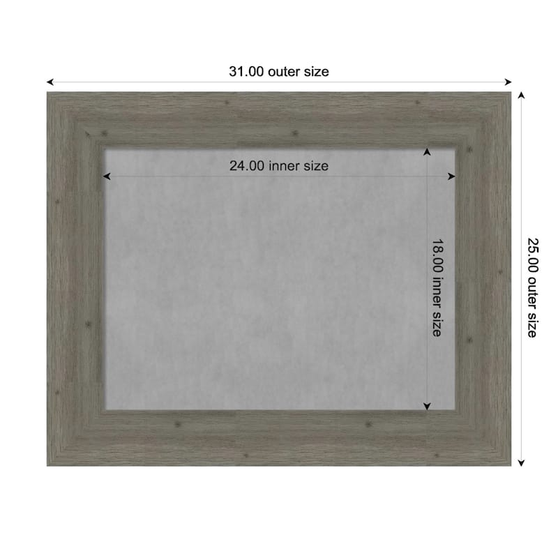 Amanti Art Fencepost Grey Framed Magnetic Board - Board Size 24x18