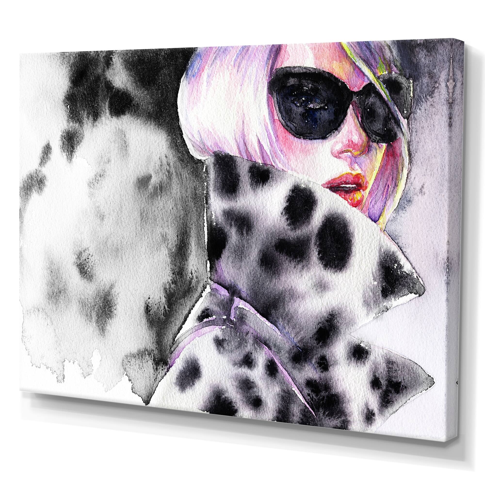 Designart "Elegant Fashion Woman VIII" Glam Canvas Art Print Bed Bath