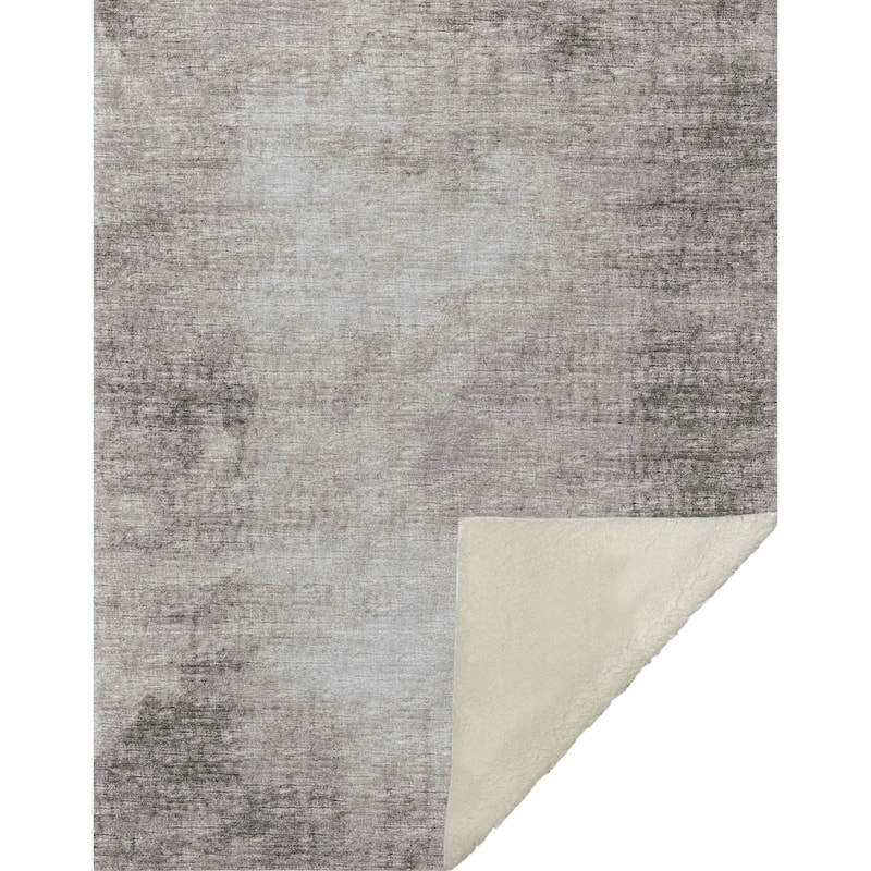 HomeRoots 50" X 70" Coffee And Beige Abstract Microfiber Plush Throw Blanket