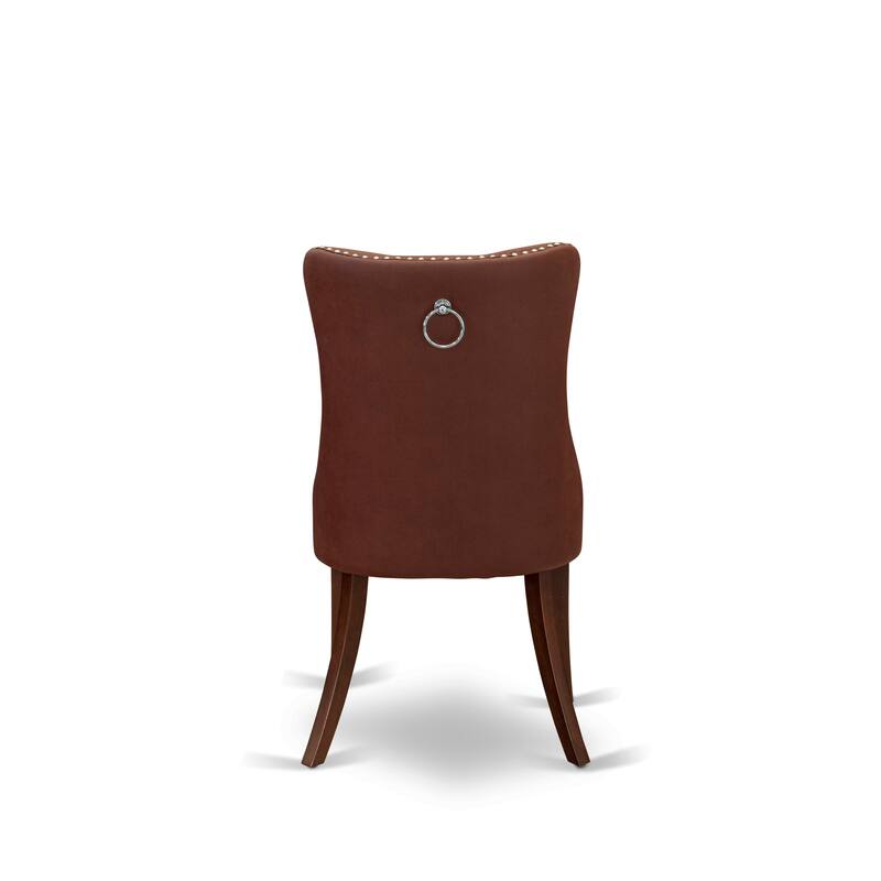 East West Furniture Kitchen Table Set Includes a Rectangle Dining Table and Upholstered Chairs, Mahogany (Pieces Options)