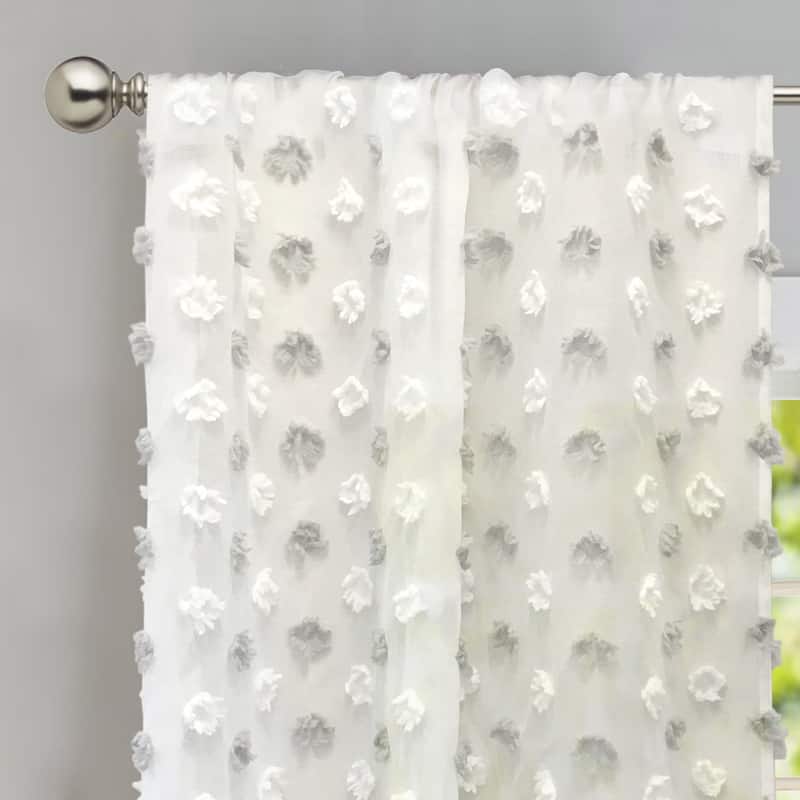 DriftAway Olivia White Voile Chiffon Sheer Window Curtain Panel Pair