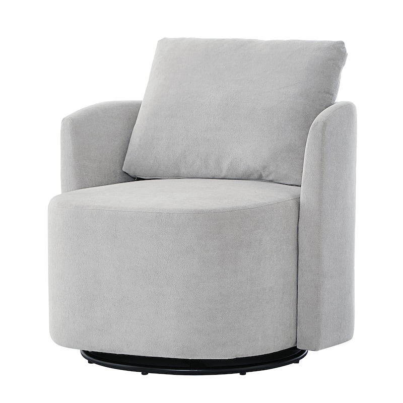Swivel Chair for Living Room, 29.9" Accent Armchair with Removable Backrest Upholstered Swivel Sofa Chair for Office