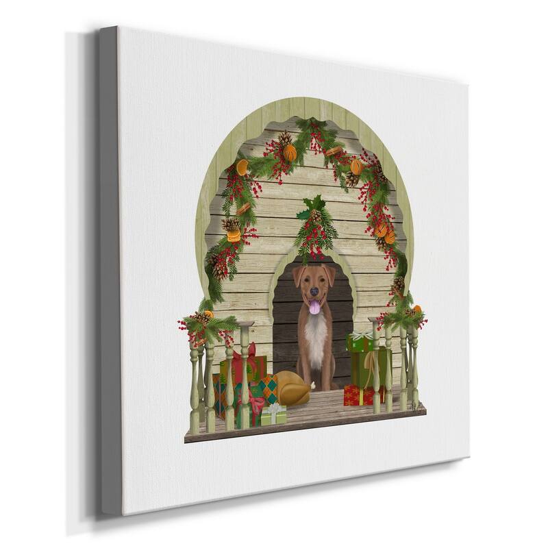 Christmas Des Christmas KennelPremium Gallery Wrapped Canvas Ready