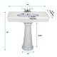 preview thumbnail 10 of 14, White Pedestal Sink Darbyshire Porcelain 34" Sink with 4" Centerset Faucet Holes and Overflow Renovators Supply