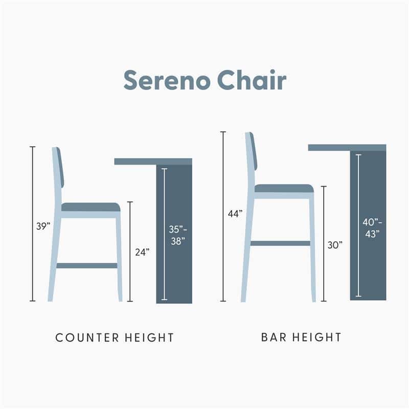 Plank and Beam Sereno Upholstered Bar Height Stool - Set of 2