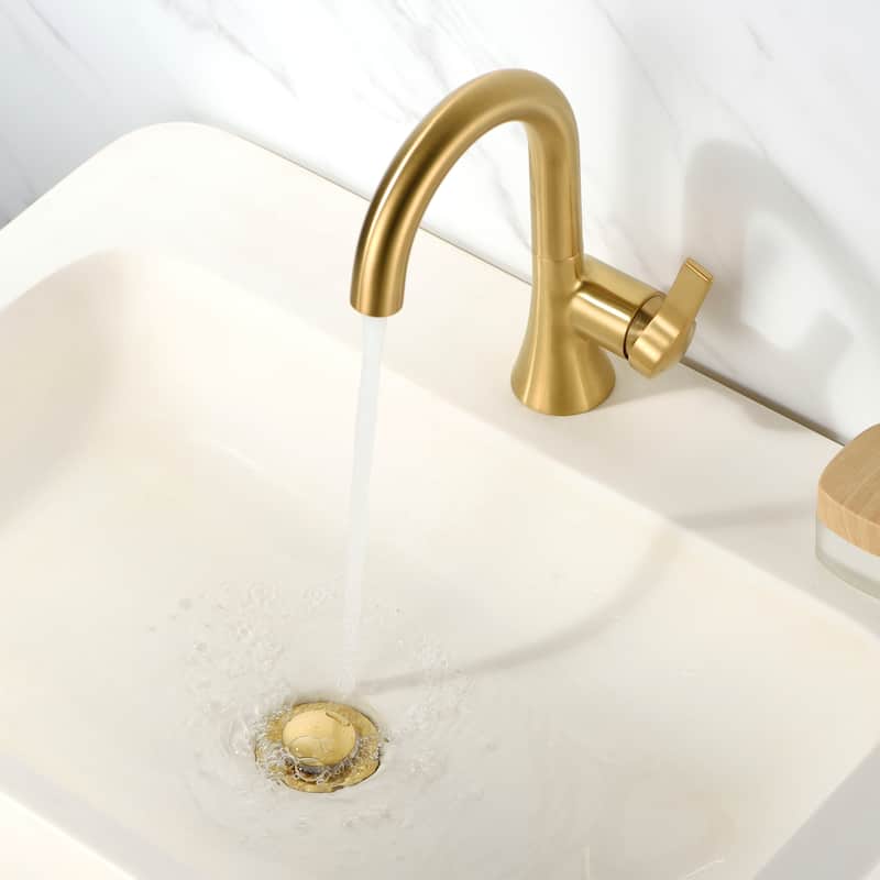 Luxier DS04-T Bathroom Sink Push Pop-Up Drain Stopper with Overflow