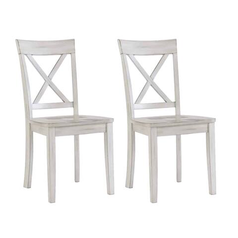 Jamestown Antique White Dining Chairs, Set of 2