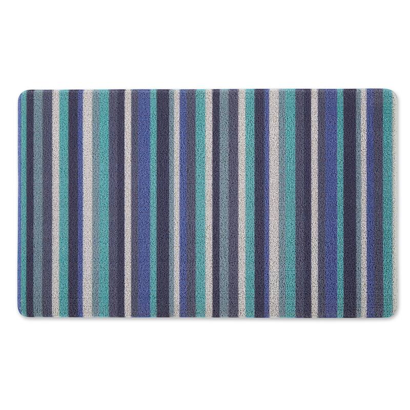 DII Tufted Mat - 17.75x29.5" - Blue Tonal Stripe