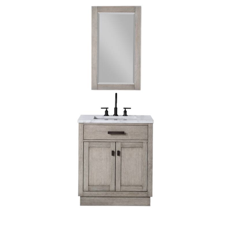 Chestnut 30" Single Bathroom Vanity Vanity with Mirror(s) and Faucet(s)