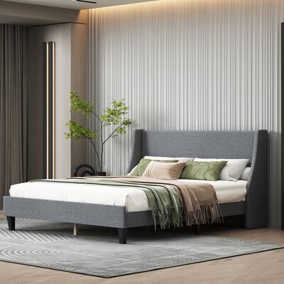 Elegant Design Upholstered Queen Platform Bed