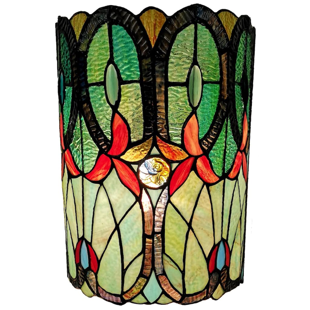 Tiffany Style Double-light Floral Wall Sconce AM247WL10B Amora Lighting