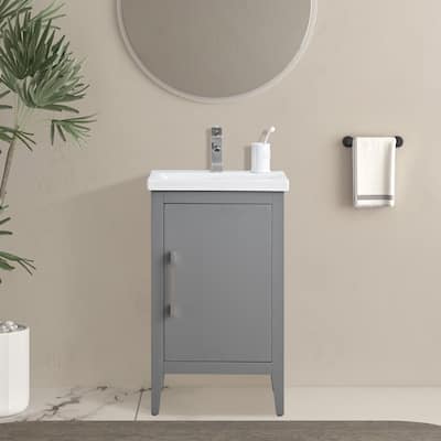 Vanity Art 20" or 24" or 30" Single Sink Bathroom Vanity Cabinet with Ceramic Top