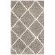 preview thumbnail 129 of 161, SAFAVIEH Hudson Shag Estella Diamond Trellis 2-inch Thick Rug 3' x 5' - Grey/Ivory