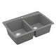 preview thumbnail 11 of 60, Karran Drop-In Quartz 34 in. 1-Hole 50/50 Double Bowl Kitchen Sink Kit