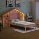 preview thumbnail 2 of 40, Wooden platform bed in house shape