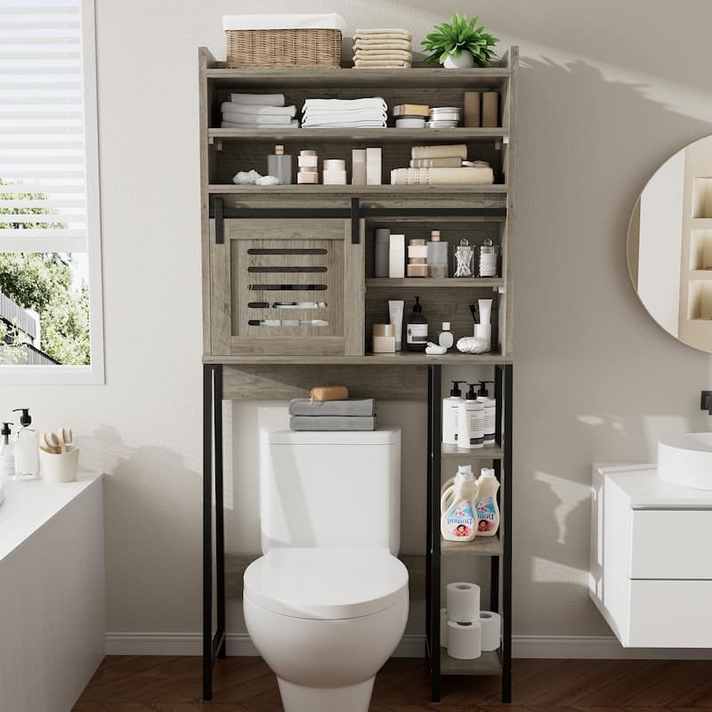 Over The Toilet Storage Cabinet – Farmhouse Storage Cabinet With Sliding Door
