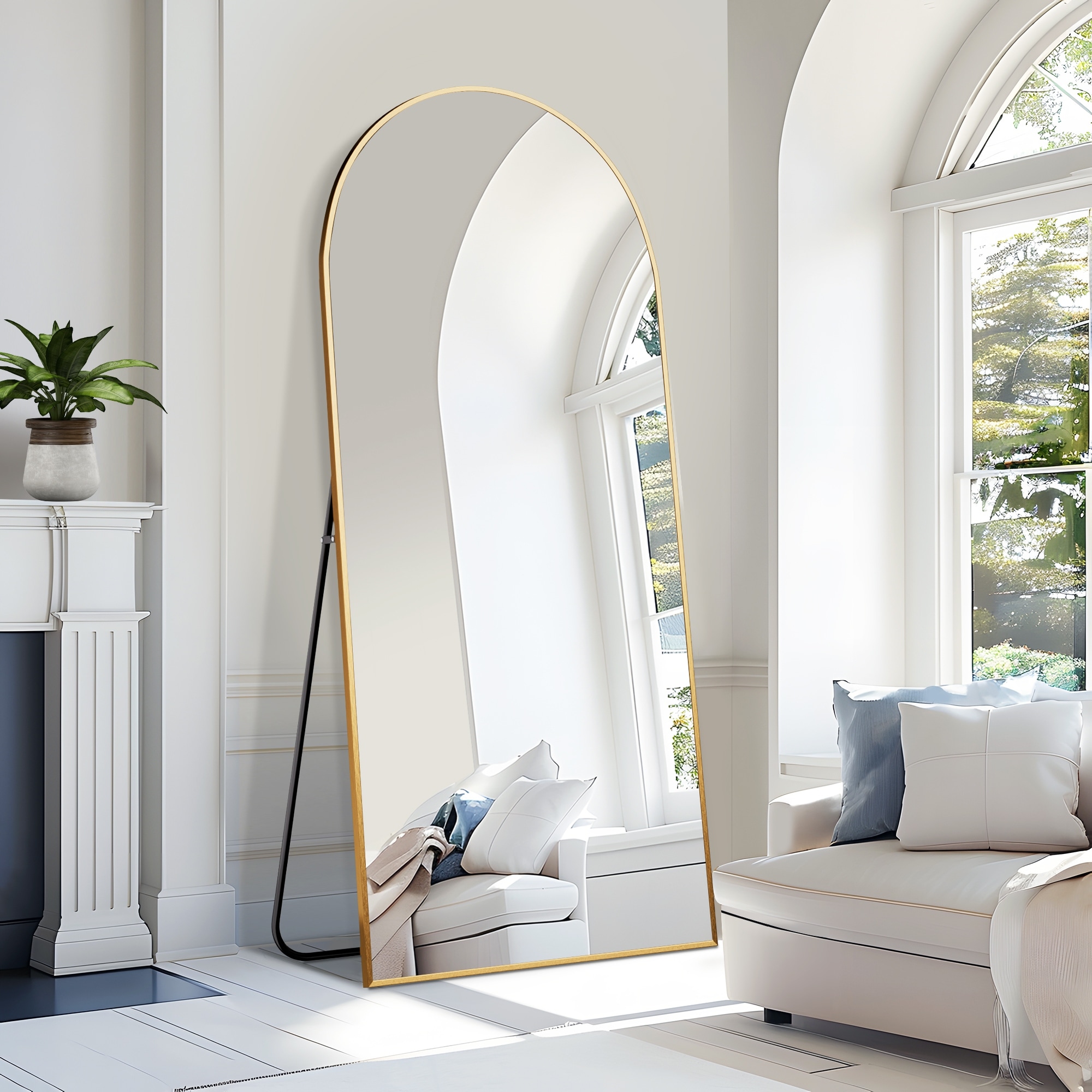 Arched Mirror Modern Full-length Mirror Floor Mirror - 79*35 - On