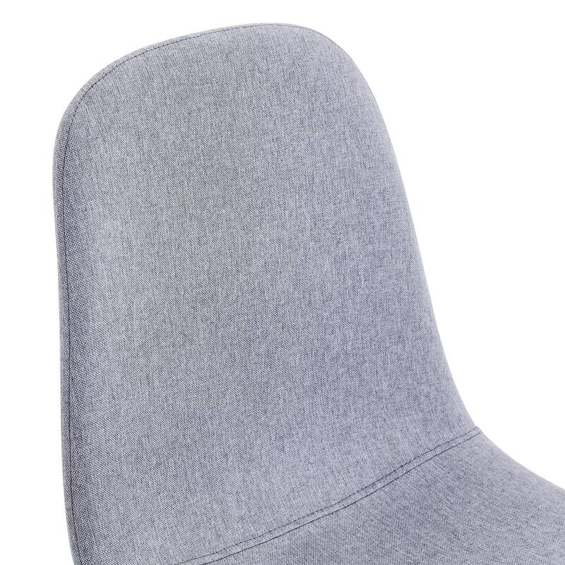 Set Of 4 Fabric-Back And Metal Combined Spoon Chairs