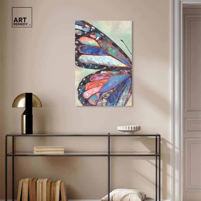 Art Remedy Butterfly Part I Gallery Wrapped Butterfly 1 Piece Canvas Wall Art
