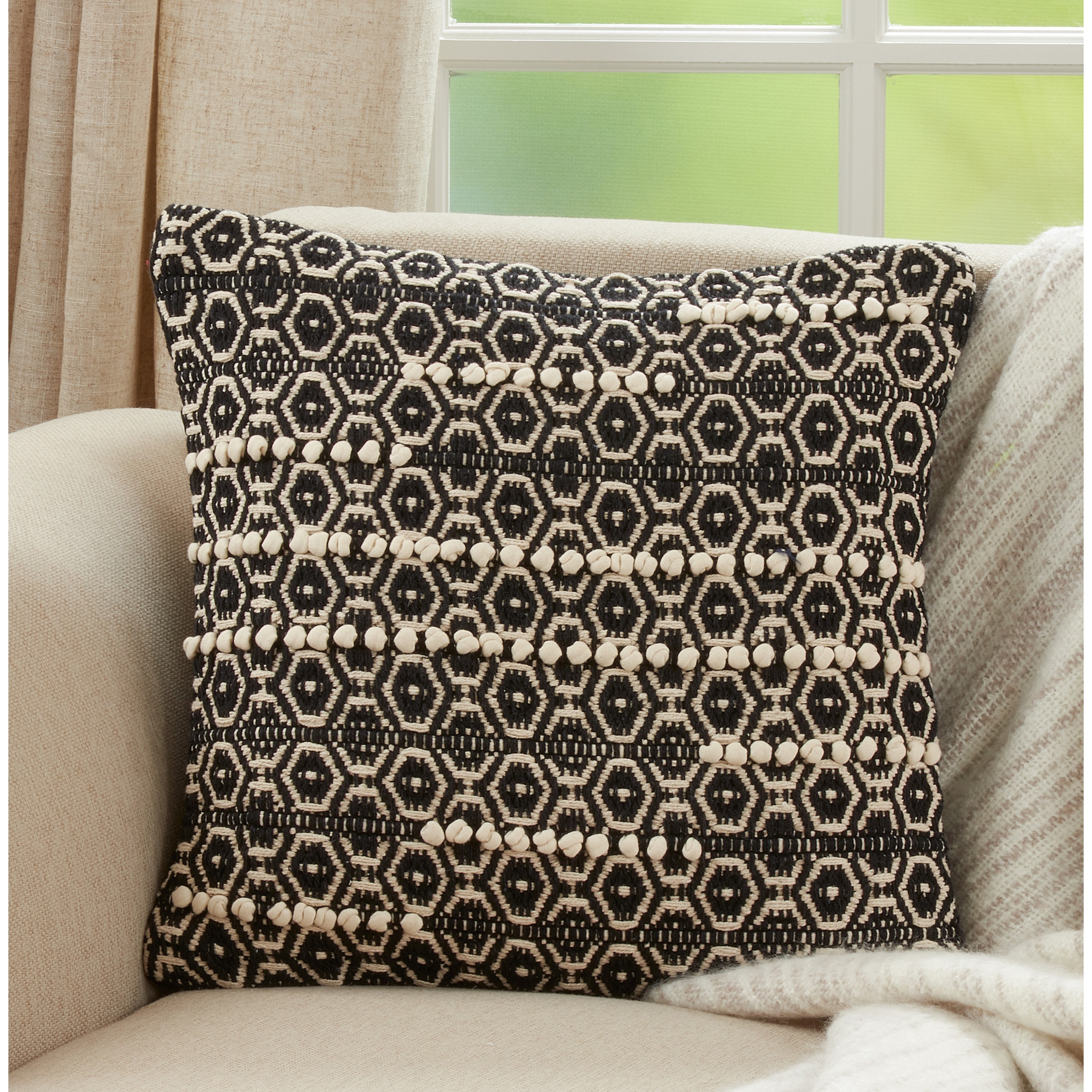 Throw Pillow With Dual-Tone Moroccan Design