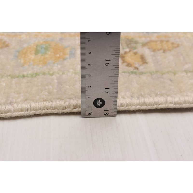 ECARPETGALLERY Hand-knotted Modern Oushak Ivory Wool Rug - 9' 11" x 13' 7"