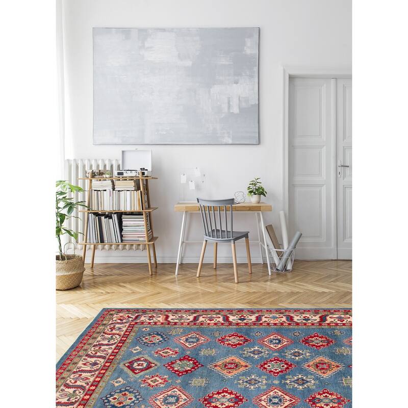 ECARPETGALLERY Hand-knotted Uzbek Ghazni Blue Wool Rug - 9'0 x 11'10