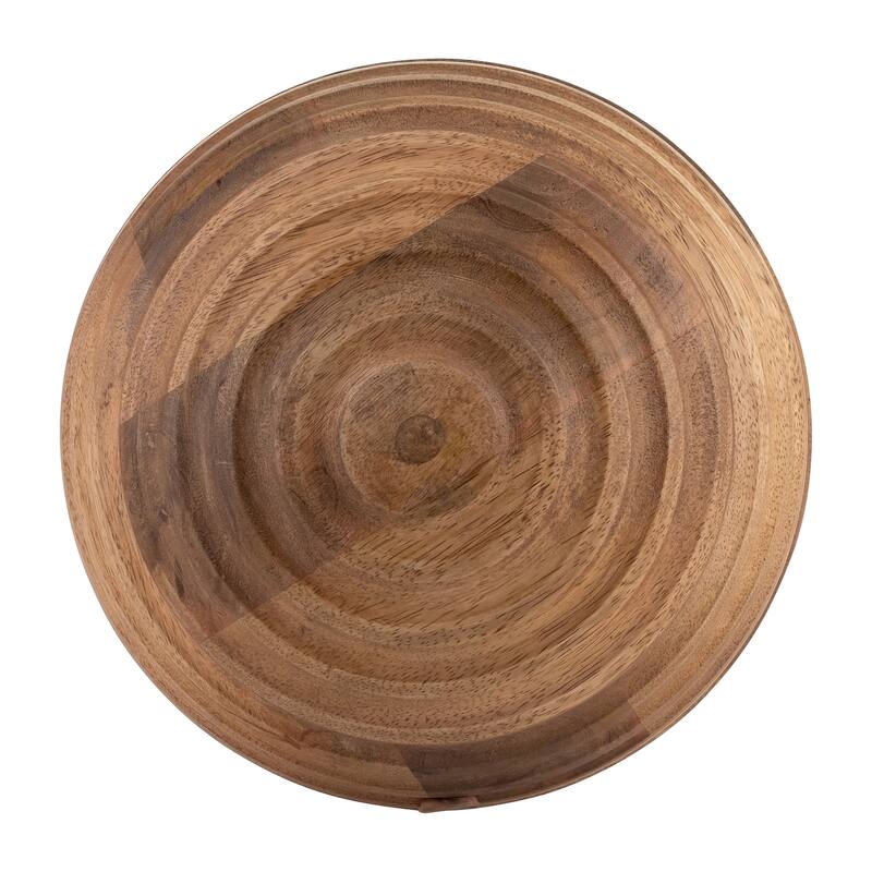 Sagebrook Home Natural Round Brown Ridged Wooden Orb Decor Contemporary Rustic