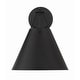 preview thumbnail 4 of 3, Xavier 1 Light Matte Black Sconce - 10"W x 12.5"H x 10.5"D