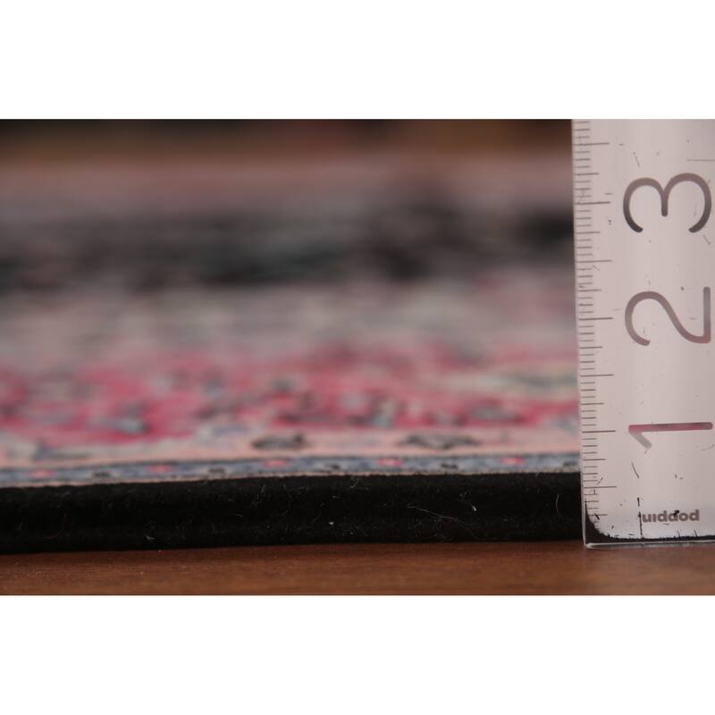 Black & Pink Tabriz Chinese Rug Hand-Knotted Wool Carpet - 6'0"x 9'0"