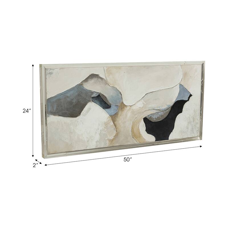 Canvas Wall Art Wood Frame Abstract Design for Home Office - 50" Multi