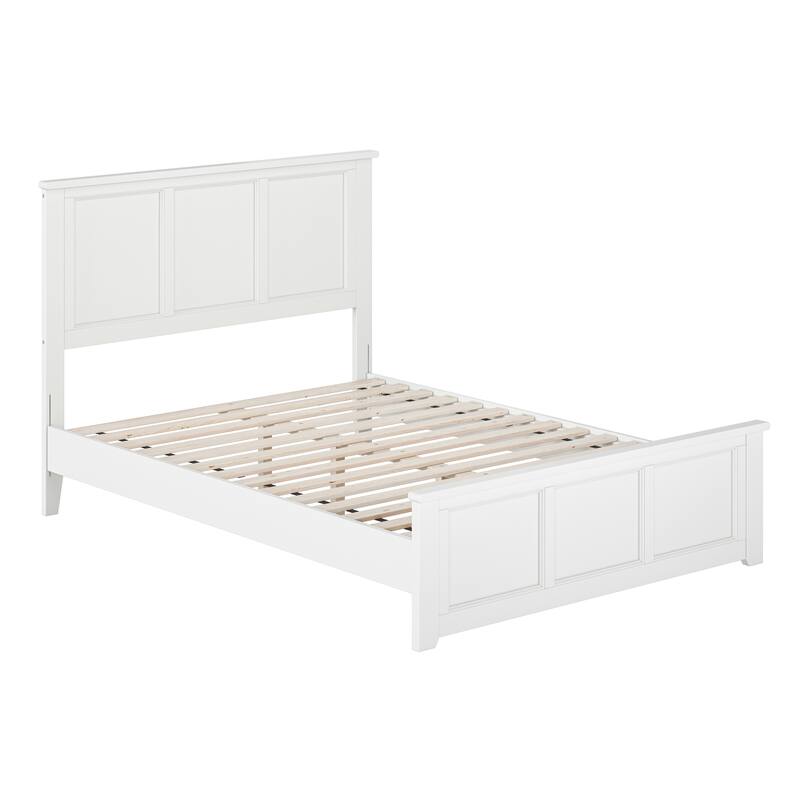 Charlotte Solid Wood Low Profile Platform Bed with Matching Footboard - White - Full