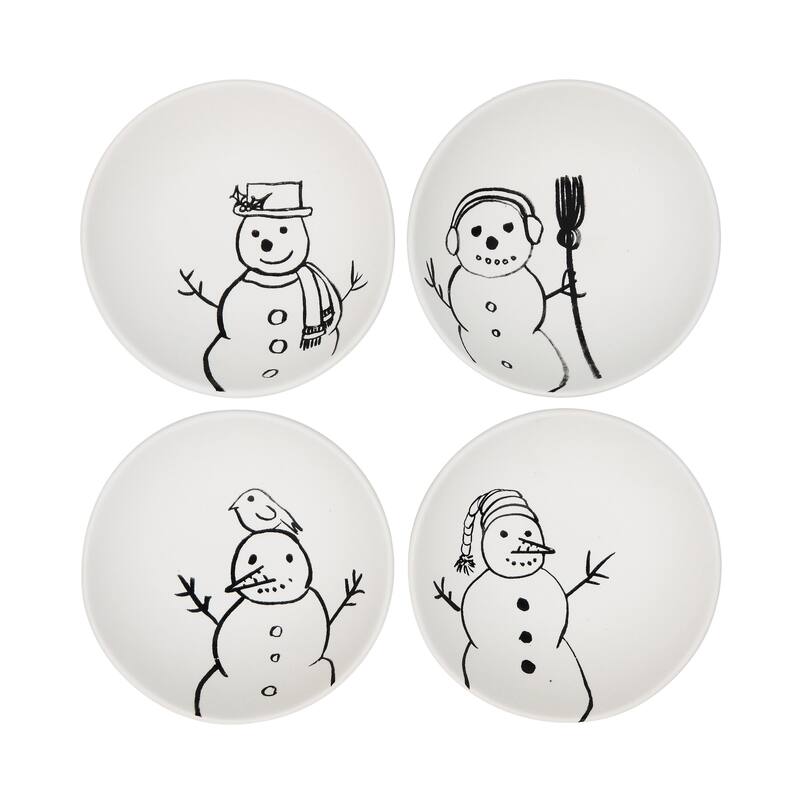 Stoneware Bowl with Snowman