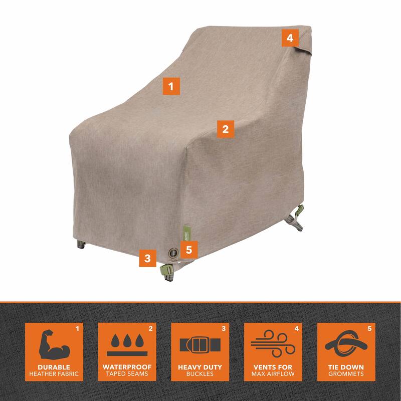 Modern Leisure® Garrison Patio Chair Cover, Waterproof, 27"L x 34"W x 31"H, Sandstone, 2-Pack