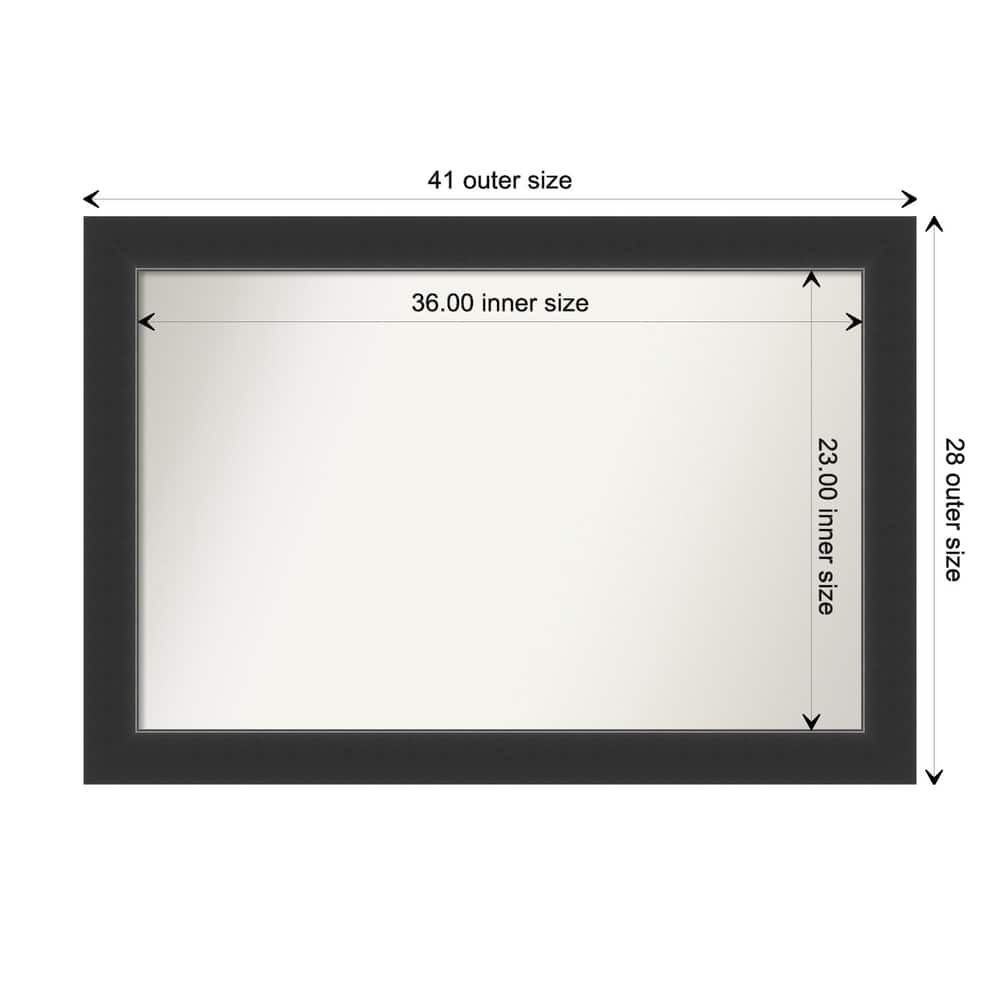 Corvino Black Framed Non-Beveled Custom Wall Mirror, Bathroom Vanity Mirror