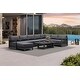 preview thumbnail 65 of 75, PURPLE LEAF Caesar Outdoor Couch with 9.6" Thick Cushion and Table for Yard Porch Deck, Grey Outdoor Patio Conversation Sets 7 Seats+1 Ottoman+1 Table - U-shaped